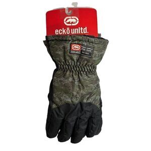 Ecko Unltd Mens Winter Skiing Snowboarding Gloves Camouflage Black Size XL